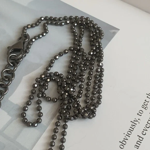 🔥❤️🔥 Brunello Cucinelli Monili Chain Beaded Necklace W/Sparkly Pendant 🔥❤️🔥 - Picture 3 of 13